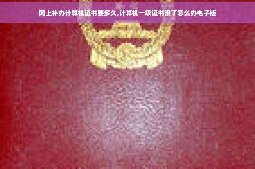 网上补办计算机证书要多久,计算机一级证书没了怎么办电子版