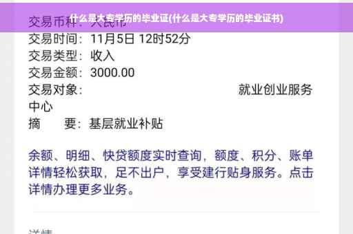 什么是大专学历的毕业证(什么是大专学历的毕业证书)