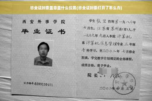 毕业证封条盖章盖什么位置(毕业证封条打开了怎么办)