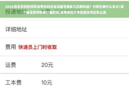 2000年左右的统招和自考本科毕业证编号是由几位数构成？分别代表什么含义?这个编号是学校自已编的吗,自考本科大专在校生学历怎么填