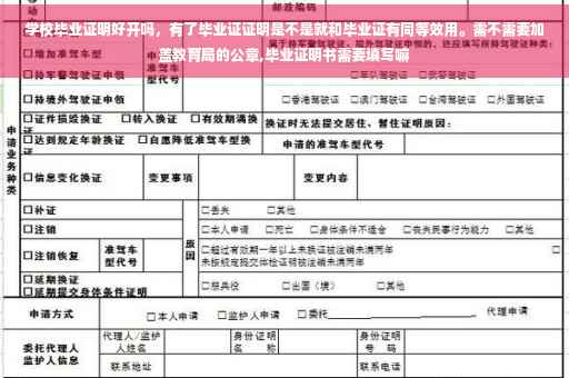学校毕业证明好开吗，有了毕业证证明是不是就和毕业证有同等效用。需不需要加盖教育局的公章,毕业证明书需要填写嘛