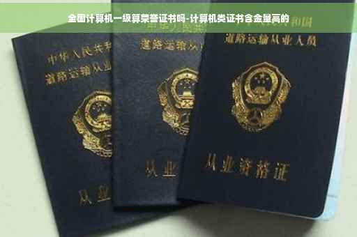 全国计算机一级算荣誉证书吗-计算机类证书含金量高的