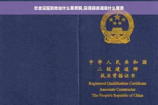 毕业证报到地址什么意思啊,回原籍派遣是什么意思