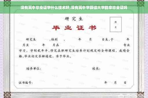 没有高中毕业证学什么技术好,没有高中学籍读大学能拿毕业证吗