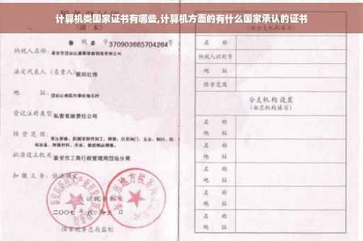 计算机类国家证书有哪些,计算机方面的有什么国家承认的证书