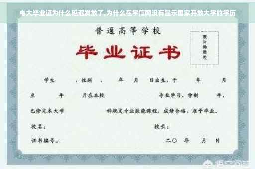 电大毕业证为什么延迟发放了,为什么在学信网没有显示国家开放大学的学历