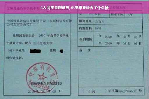 4人同学是啥意思,小学毕业证丢了什么梗
