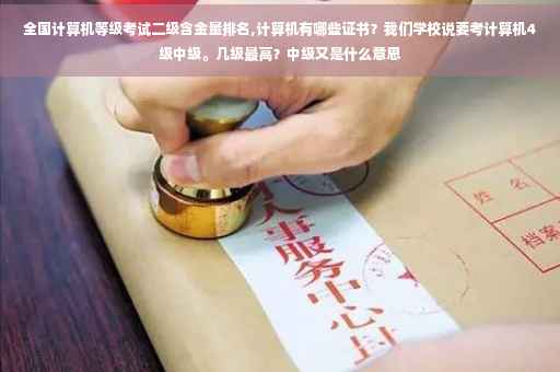 全国计算机等级考试二级含金量排名,计算机有哪些证书？我们学校说要考计算机4级中级。几级最高？中级又是什么意思