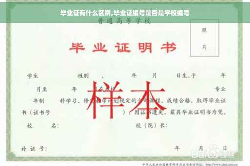 毕业证有什么区别,毕业证编号是否是学校编号