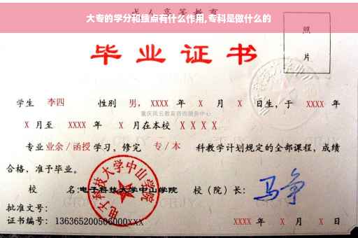 大专的学分和绩点有什么作用,专科是做什么的
