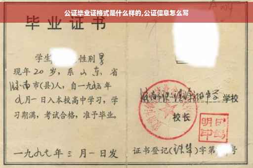公证毕业证格式是什么样的,公证信息怎么写