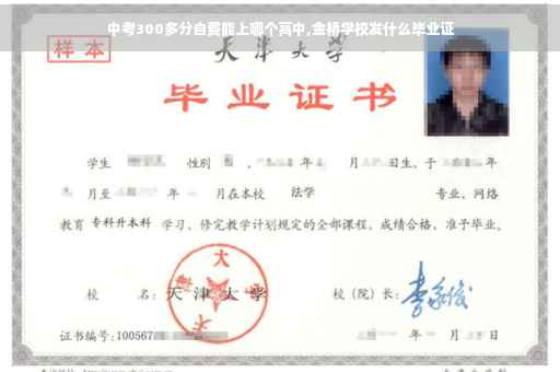 中考300多分自费能上哪个高中,金桥学校发什么毕业证