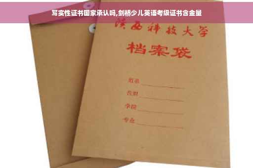 写实性证书国家承认吗,剑桥少儿英语考级证书含金量