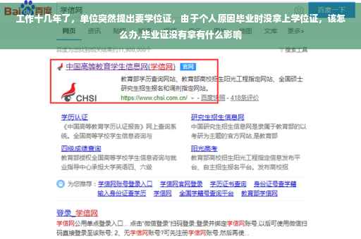 工作十几年了，单位突然提出要学位证，由于个人原因毕业时没拿上学位证，该怎么办,毕业证没有拿有什么影响