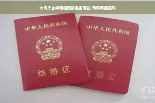 大专毕业学籍档案都包含哪些,专科有档案吗