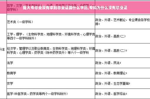 我大专毕业没有拿到毕业证算什么学历,专科为什么没有毕业证