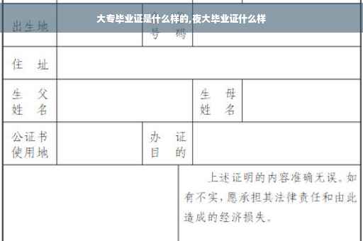 大专毕业证是什么样的,夜大毕业证什么样