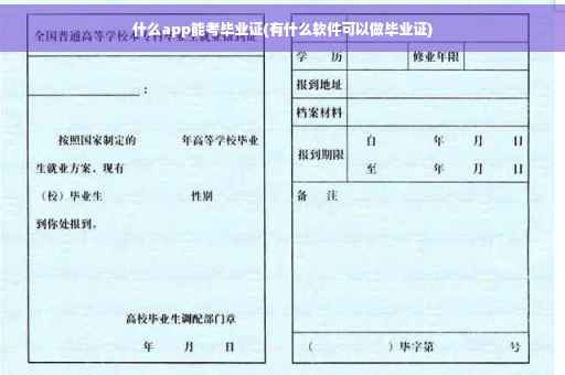 什么app能考毕业证(有什么软件可以做毕业证)