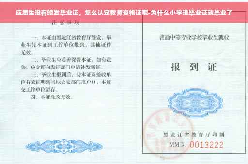 应届生没有颁发毕业证，怎么认定教师资格证呢-为什么小学没毕业证就毕业了