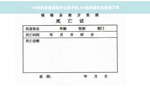 94年的毕业证是什么样子的,94年的研究生毕业了吗