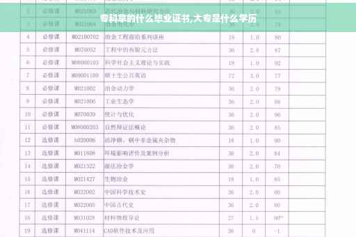 专科拿的什么毕业证书,大专是什么学历
