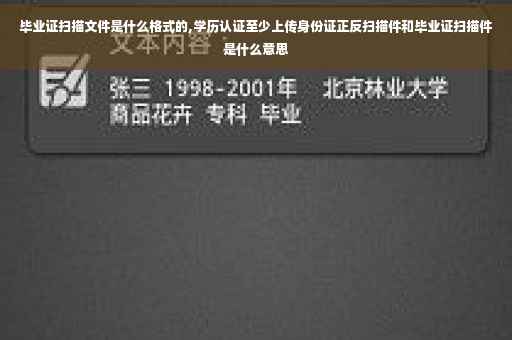 毕业证扫描文件是什么格式的,学历认证至少上传身份证正反扫描件和毕业证扫描件是什么意思