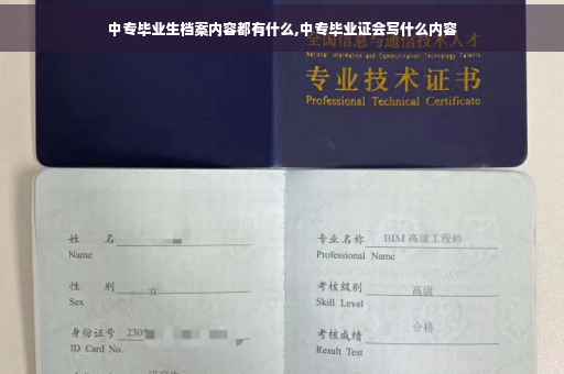 中专毕业生档案内容都有什么,中专毕业证会写什么内容