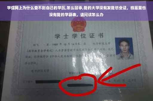学信网上为什么查不到自己的学历,怎么回事,我的大学没有发我毕业证，档案里也没有我的学籍表，请问该怎么办
