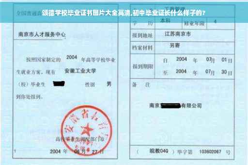 颂德学校毕业证书图片大全高清,初中毕业证长什么样子的?