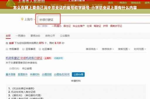 怎么在网上查自己高中毕业证的编号和学籍号-小学毕业证上面有什么内容
