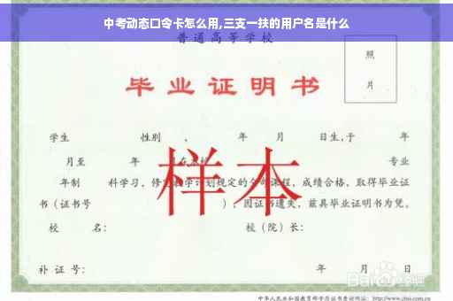中考动态口令卡怎么用,三支一扶的用户名是什么