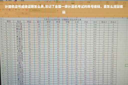 计算机证书成绩证明怎么弄,忘记了全国一级计算机考试的账号密码，要怎么找回密码