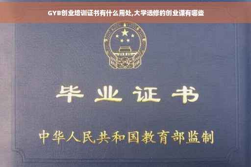 GYB创业培训证书有什么用处,大学选修的创业课有哪些