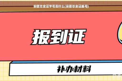 安徽毕业证学号是什么(安徽毕业证编号)