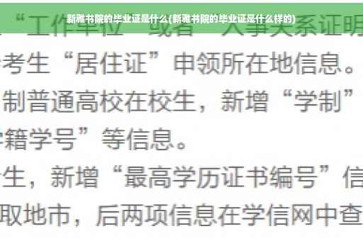 新雅书院的毕业证是什么(新雅书院的毕业证是什么样的)