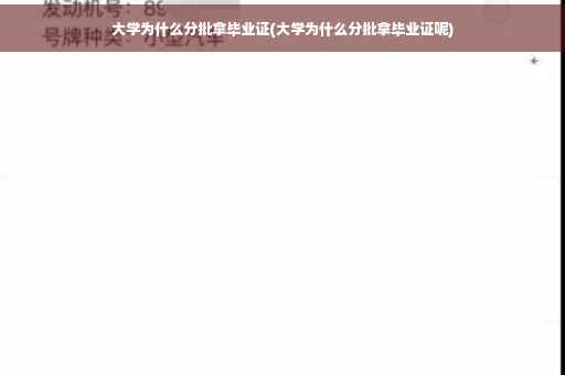大学为什么分批拿毕业证(大学为什么分批拿毕业证呢)
