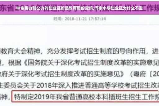 中专民办和公办的毕业证都是教育局的章吗,河南小学毕业证为什么不发