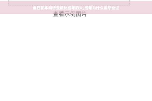 全日制本科毕业证比成考的大,成考为什么要毕业证