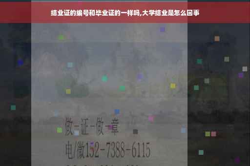结业证的编号和毕业证的一样吗,大学结业是怎么回事