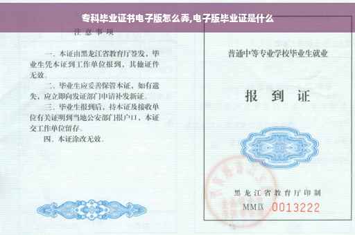 专科毕业证书电子版怎么弄,电子版毕业证是什么