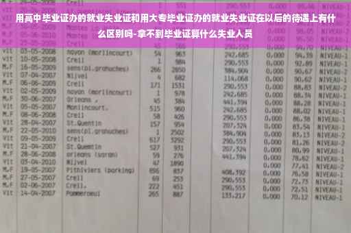 用高中毕业证办的就业失业证和用大专毕业证办的就业失业证在以后的待遇上有什么区别吗-拿不到毕业证算什么失业人员