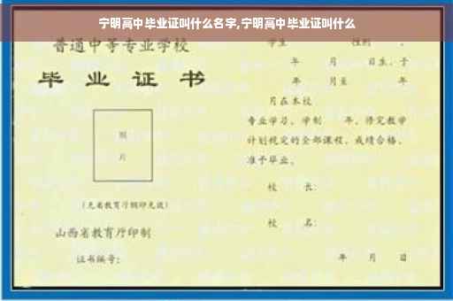 宁明高中毕业证叫什么名字,宁明高中毕业证叫什么