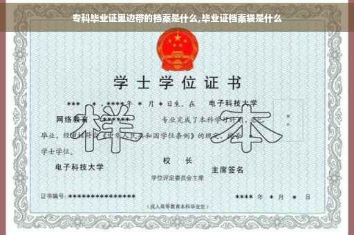 专科毕业证里边带的档案是什么,毕业证档案袋是什么