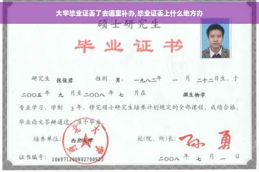 大学毕业证丢了去哪里补办,毕业证丢上什么地方办