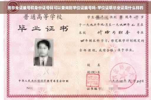 用毕业证编号和身份证号码可以查询到学位证编号吗-学位证明毕业证是什么样的