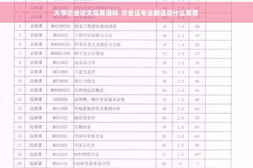 大学毕业论文是英语吗-毕业证专业翻译是什么意思