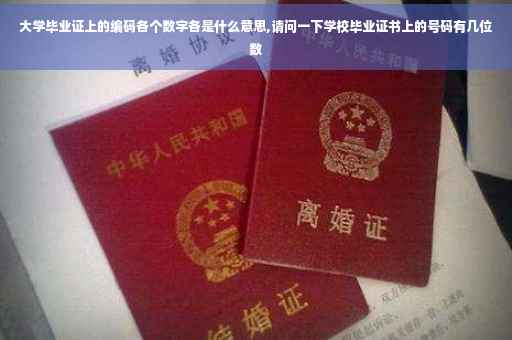 大学毕业证上的编码各个数字各是什么意思,请问一下学校毕业证书上的号码有几位数