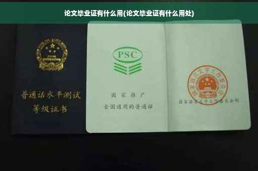 论文毕业证有什么用(论文毕业证有什么用处)