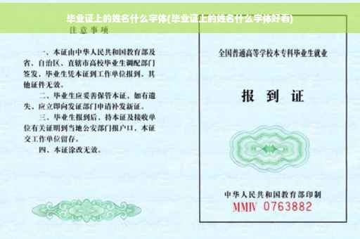 毕业证上的姓名什么字体(毕业证上的姓名什么字体好看)