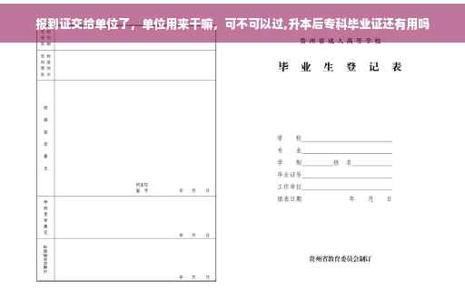 报到证交给单位了，单位用来干嘛，可不可以过,升本后专科毕业证还有用吗